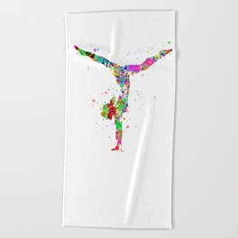 Gymnastics Girl 4 Beach Towel