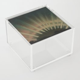 Vintage Aurora Borealis northern lights poster in natural hues Acrylic Box