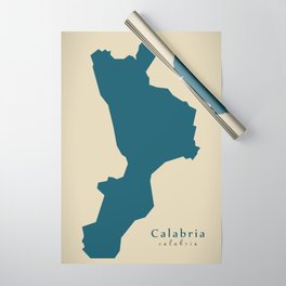 Modern Map - Calabria state Italy Wrapping Paper
