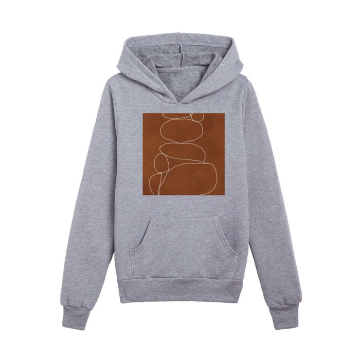 modern abstract line art 2 Kids Pullover Hoodie