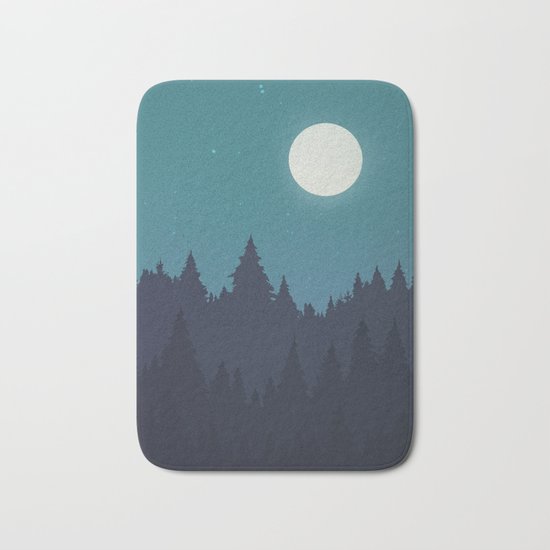 Tree Line - Turquoise Bath Mat