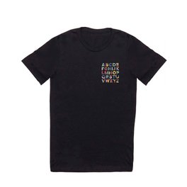 Modern Alphabet Print T Shirt | Digital, Retrovibe, 80S, Primarycolors, Letterprint, Vibrant, Funky, Alphabetprint, Kidsroomdecor, Playroom 