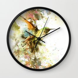 Beautiful Green Hummingbird Wall Clock