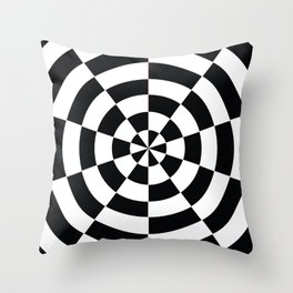 Minimal Black & White Psychedelic Swirl Pattern  Throw Pillow