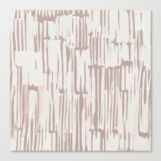 Simply Bamboo Brushstroke Lunar Gray on Clay Pink Canvas Print