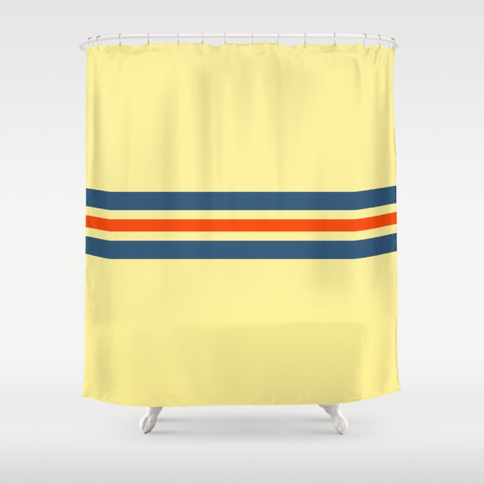 Classic Retro Stripes Amabie Shower Curtain