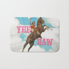 YEE HAW Bath Mat | Vintage, Howdy, Horse Riding, Texas, Boots, Surrealism, Cowgirl, Cowboy, Pop, Western 
