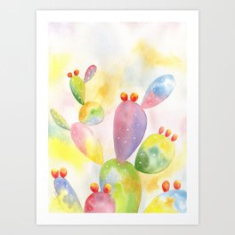 Colorful Prickly Cactus 4 Art Print