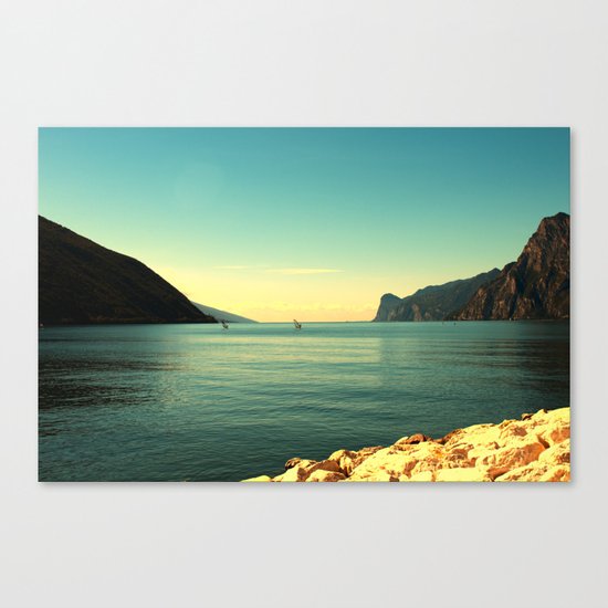 windsurfers in Italy Canvas Print