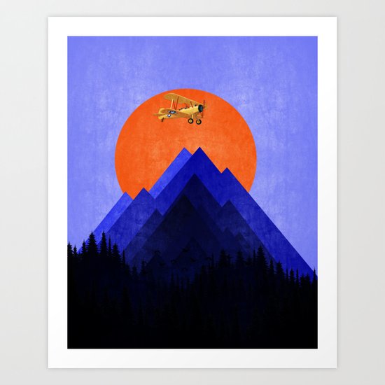 Blue Land Art Print