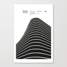 Modern Curves 03, Modern Architecture Design Poster, minimalist interior wall decor, Modern Art, Print, Typographic, Helvetica Neue Canvas Print