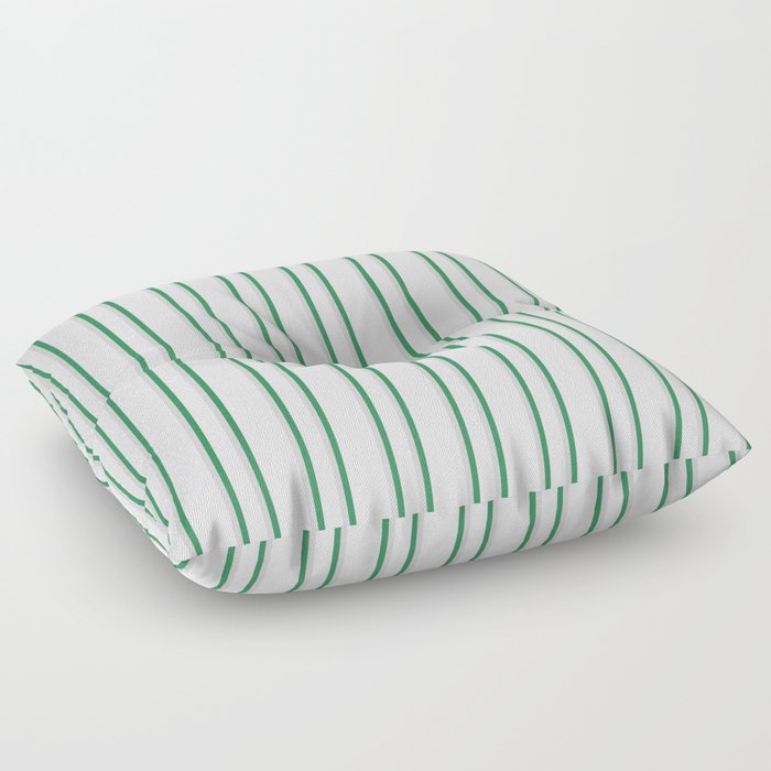 Lavender, Light Gray & Sea Green Colored Pattern of Stripes Floor Pillow
