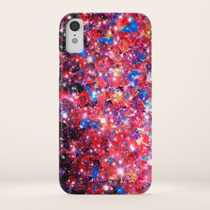 WRAPPED IN STARLIGHT Bold Colorful Abstract Acrylic Painting Galaxy Stars  Pink Red Purple Ombre Sky iPhone Case by ebiemporium | Society6