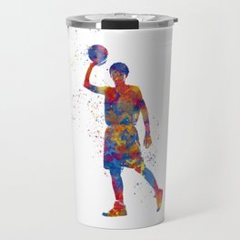 Basketball player in watercolor Travel Mug
