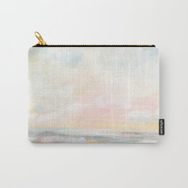 Rebirth - Pastel Ocean Seascape Carry-All Pouch | Acrylic, Hawaii, Marine, Pinksky, Sunrise, Nature, Abstractocean, Surf, Tropical, Clouds 