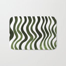 Wavy lines - sap green Bath Mat | Modern, Chevron, Zigzag, Abstract, Curves, Curvy, Sapgreen, Optical, Watercolor, Brushstrokes 