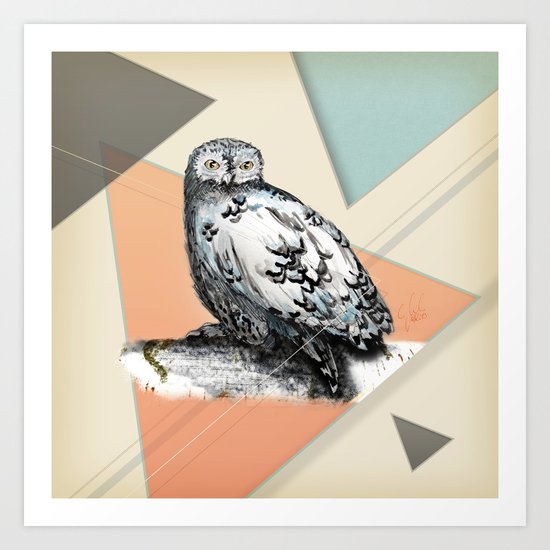 Owl McSit by carographic Art Print