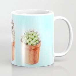 Hedgehog Watercolor Cactus Terra Cotta Pots Coffee Mug