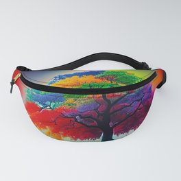 Rainbow Soul Tree -Colorful Tree- Landscape abstract Rainbow tree Fanny Pack
