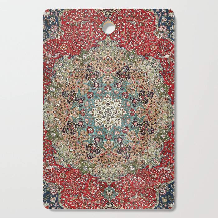 Antique Red Blue Black Persian Carpet Print Cutting Board
