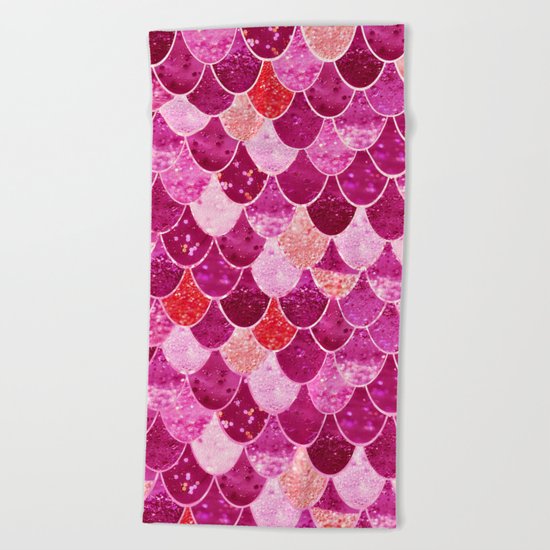 PINK MERMAID Beach Towel