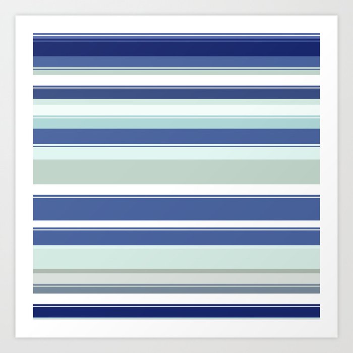 Pattern 2018 014 blue stripes Art Print