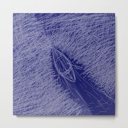 Boat on a river Metal Print