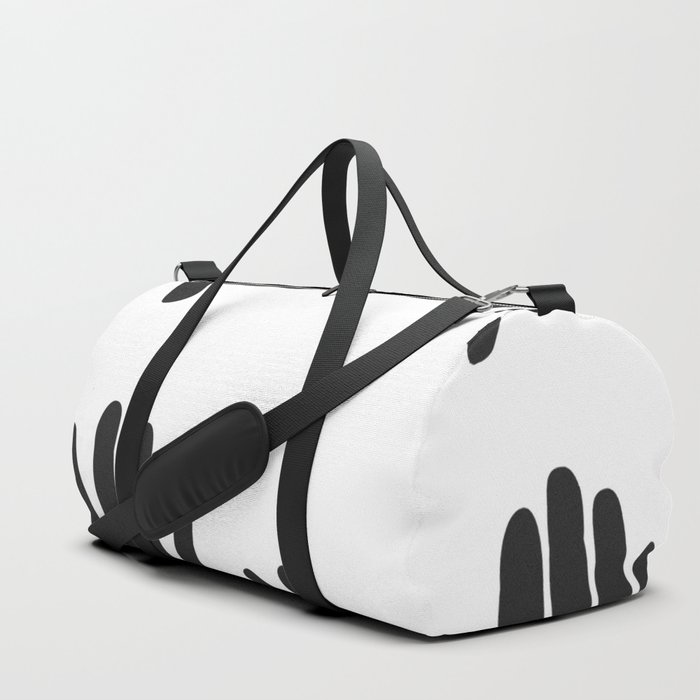 Heart Hand Graphic - Black and white Duffle Bag