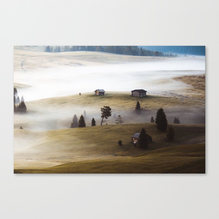 Foggy field Canvas Print