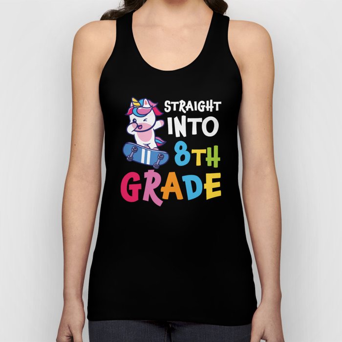 Straight Into 8th Grade Dabbing Unicorn Tank Top