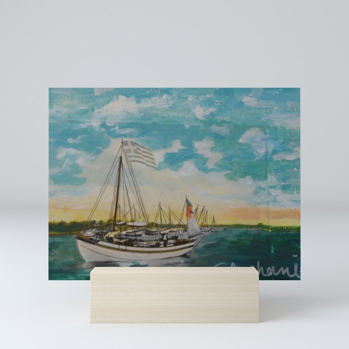 post card in a painting Mini Art Print