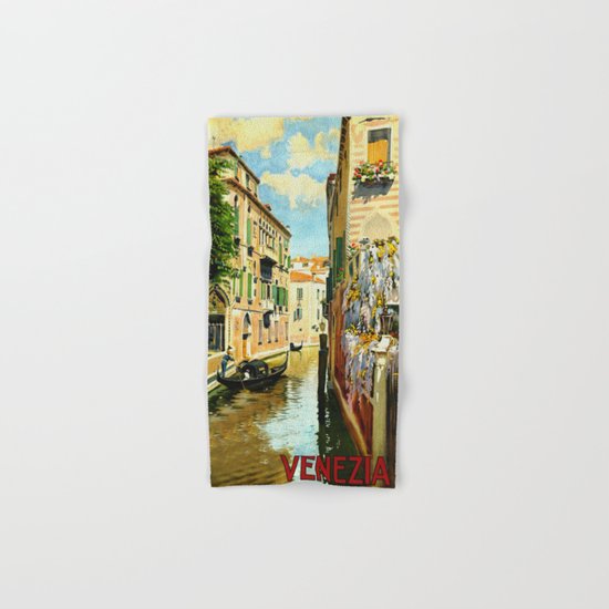 Venezia - Venice Italy Vintage Travel Hand & Bath Towel
