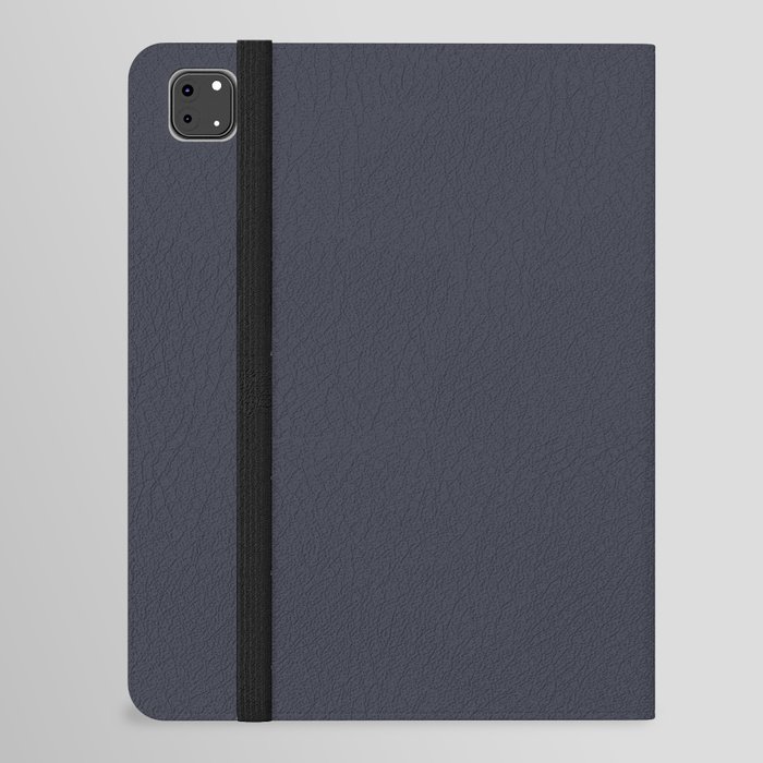 Dark Gray Blue Solid Color Pantone Inkwell 19-4016 TCX Shades of Black Hues iPad Folio Case