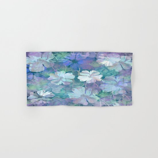 Painterly Midnight Floral Abstract Hand & Bath Towel