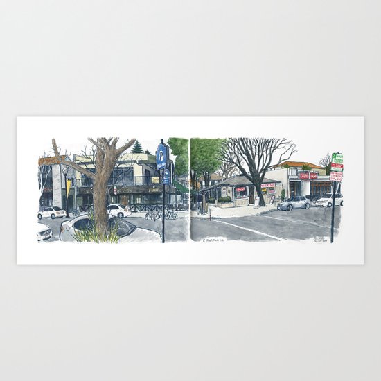 E Street Davis panorama Art Print