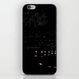 Dark Night City Lights Traffic Fireworks iPhone Skin