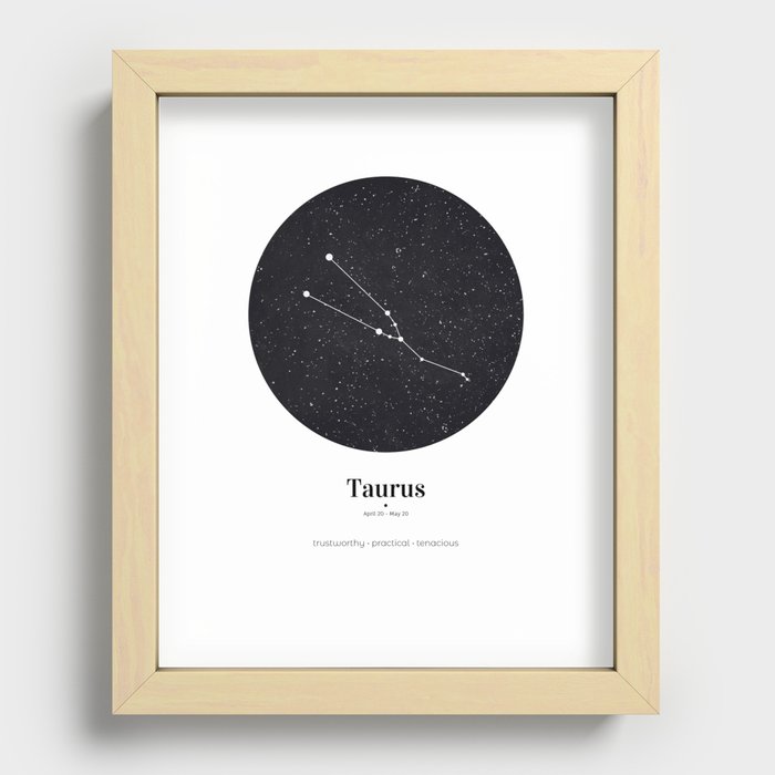 Zodiac Constellation - Taurus Recessed Framed Print