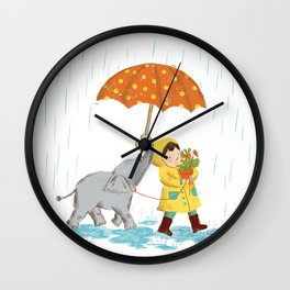 boy & elephant Wall Clock