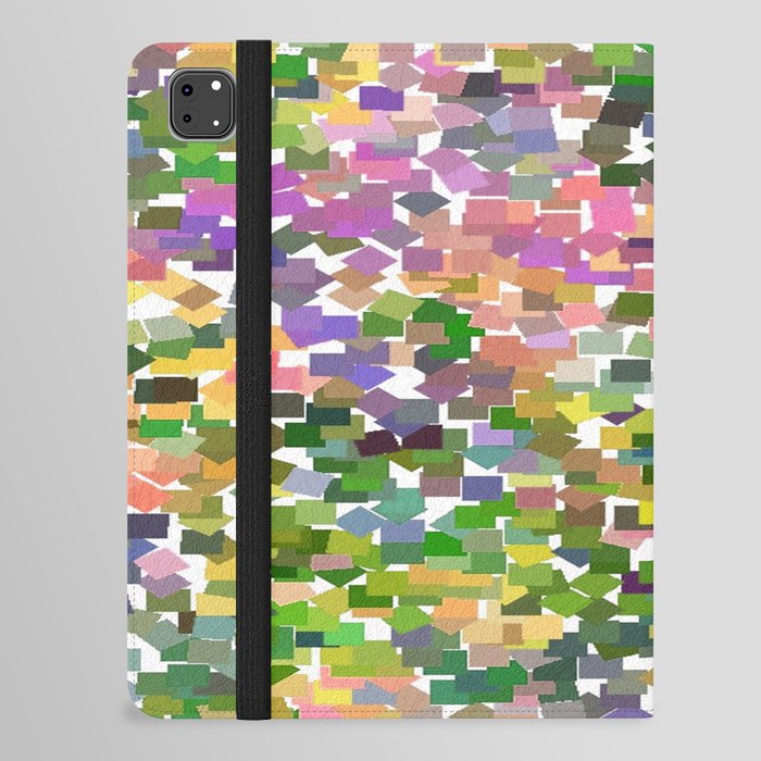 Squares Confetti Rainbow Mosaic On White iPad Folio Case