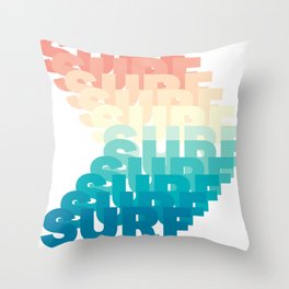 Surf Sunrise Wave | Summer Surf Design Throw Pillow