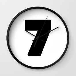 7 (Black & White Number) Wall Clock