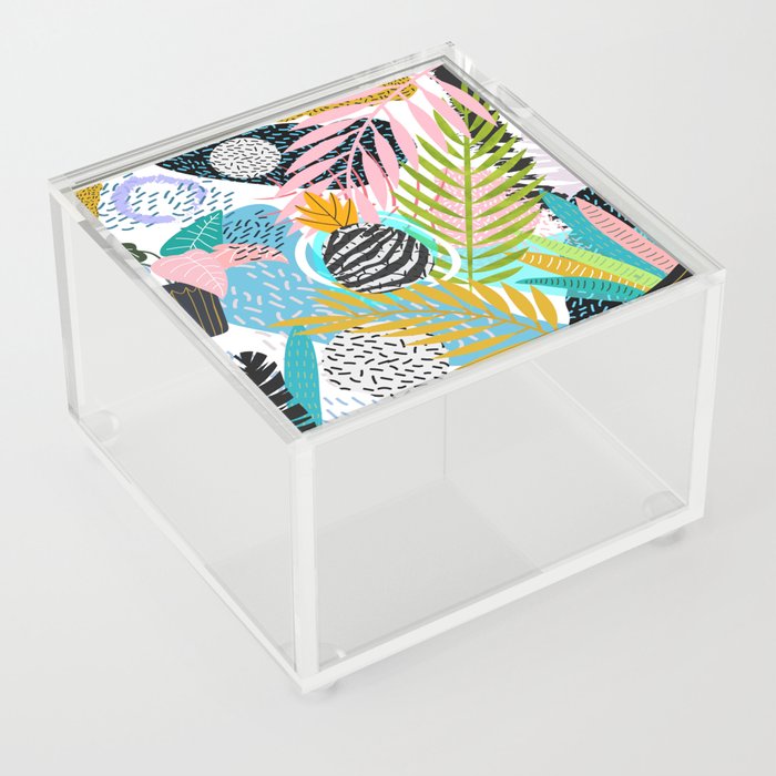 abstract palm leaves Acrylic Box