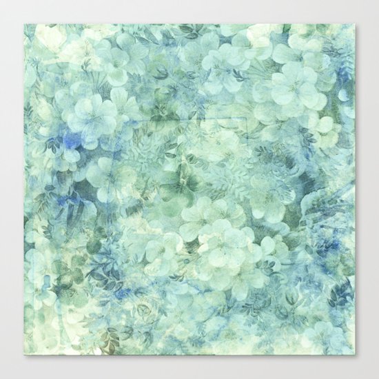 fleurettes and soft blue Canvas Print