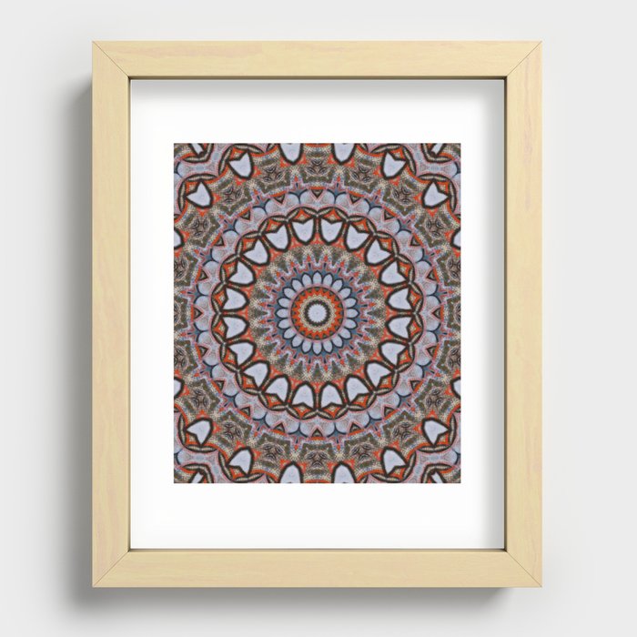 Red Abstract Pattern Recessed Framed Print