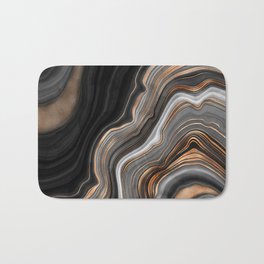 Elegant black marble with gold and copper veins Bath Mat