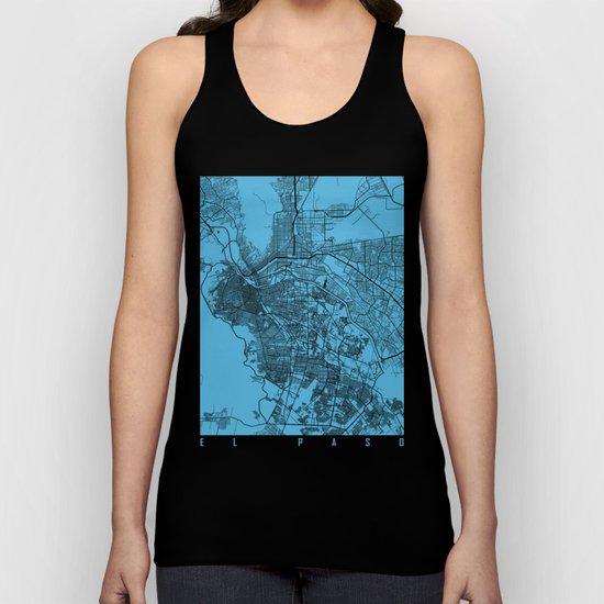 El Paso map blue Unisex Tank Top