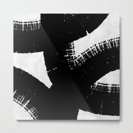 Modern Abstract Black and White No8 Metal Print