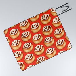 Cinnamon Roll Pattern - Red Picnic Blanket