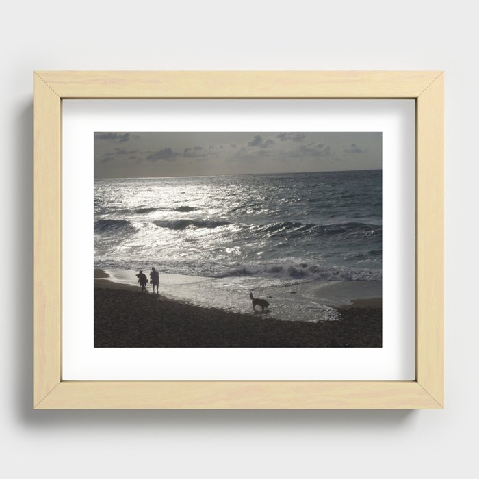 Walk along the shore  Recessed Framed Print