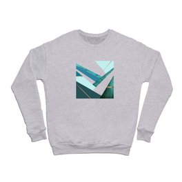 Teal Lines and Layers Geometric Crewneck Sweatshirt